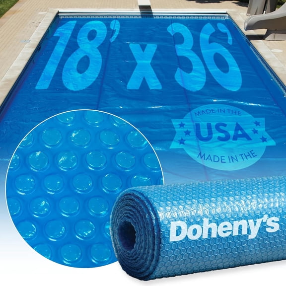 Doheny's Clear-Tek Micro Bubble Solar Pool Cover for Inground Swimming Pools | Increase Solar Energy Absorption, Retain Heat, Reduce Evaporation, Reduce Heat Loss & Save, 18x36 ft Blue 1600