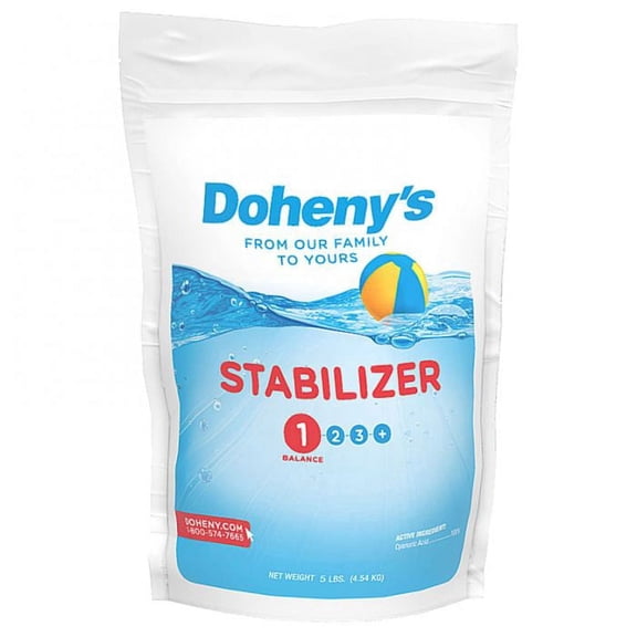 Doheny's Swimming Pool Stabilizer | Increases Your Chlorine's Effectiveness and Prevents UV Dissipation | Fast-Dissolving | Pro-Grade | 100% Cyanuric Acid -5lb Pouch