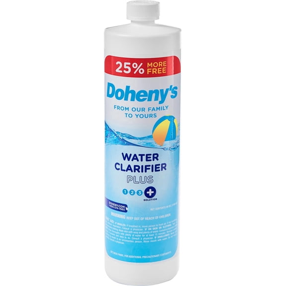 Doheny's Liquid Pool Water Clarifier Plus, Pro-Grade, Traps Fine Particles for Crystal-Clear Water, No Aluminum or Ammonia, 40 oz