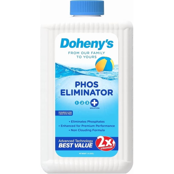 Doheny's Pro-Grade Plus PHOS Eliminator | Quickly and Reliably Removes Phosphates in Your Pool | Non-Clouding Formula | Safe, Simple & Effective Solutions for All Swimming Pools, 1.5L