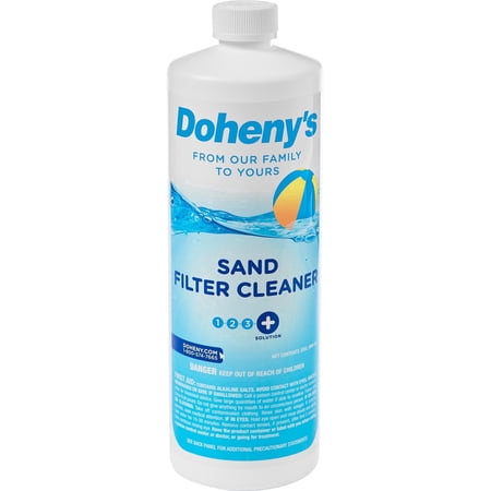 Doheny's Liquid Sand Filter Cleaner for Swimming Pools | Fast-Acting Concentrated Formula Cleans Sand Filter Beds, 1 qt