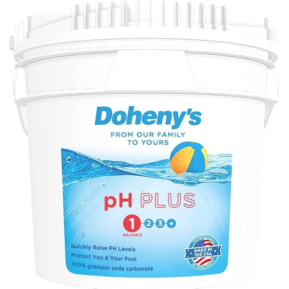 Doheny's pH Plus | Raise Your Swimming Pool pH Level | Pro-Grade Granular Soda Ash (Sodium Carbonate) | Proper pH Levels Protect Equipment & Prevent Eye and Skin Irritation | 25 LB Bucket Visit the D