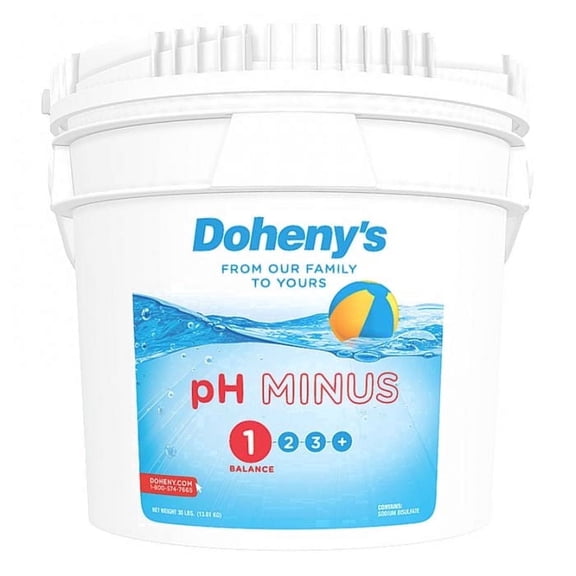Doheny's pH Minus | pH Down for Pools | Sodium Bisulfate Dry Acid | Fast Acting pH Reducer | Pool Water Balancer | Pro Strength | Works in All Pool Types | Proudly Made in USA | 30 lb
