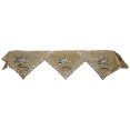 thumbnail image 1 of Doily Boutique Christmas Fireplace Mantel Scarf with a Reindeer and Cabin on Tan Burlap Fabric Handmade Size 84 x 27 inches, 1 of 5