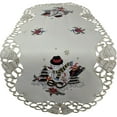 thumbnail image 1 of Doily Boutique Christmas Table Runner with a Snowman on Ivory Fabric Size 54 x 15 inches, 1 of 4