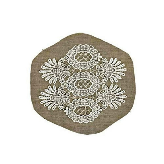 Doily Boutique Doily in Ivory Victorian Lace Size 9 x 10 inches Handmade