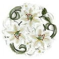thumbnail image 1 of Doily Boutique Easter Round Doily with Bleached White Lily Flowers, Size 7 inches, 1 of 3