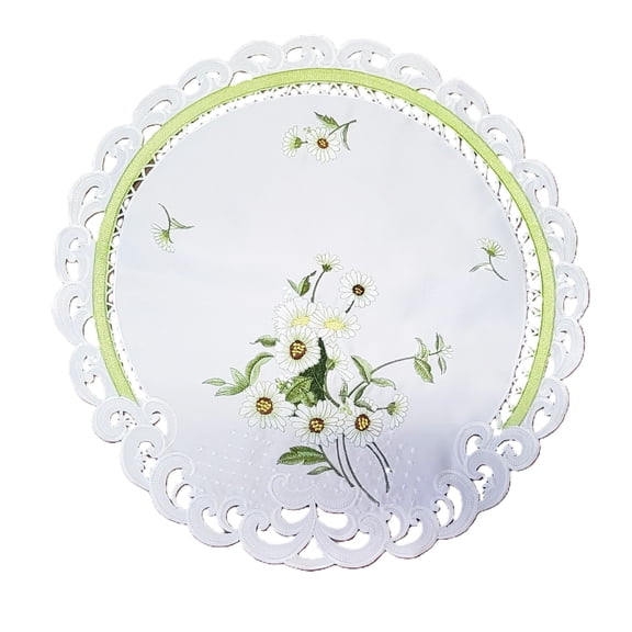 Doily Boutique 23 in Round Floral Floral Polyester Doilies