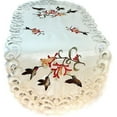 thumbnail image 1 of Doily Boutique Table Runner Embroidered with Hummingbirds on Ivory Fabric, Size 44 x 15 inches, 1 of 6