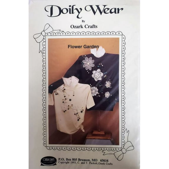 Doily Wear by Ozark Crafts Flower Garden Applique Sewing Pattern 815