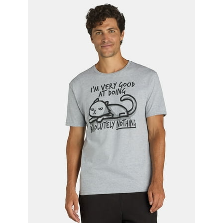 Doing Absolutely Nothing Men's & Big Men's Graphic Tee with Short Sleeves, Sizes S-3XL