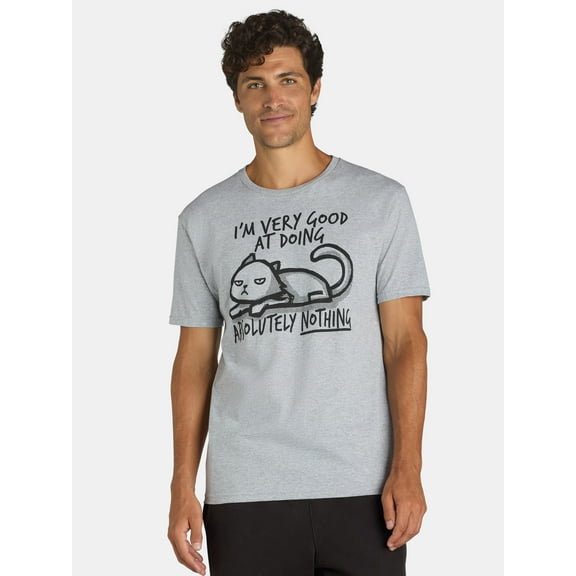 Doing Absolutely Nothing Men's & Big Men's Graphic Tee with Short Sleeves, Sizes S-3XL