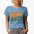 thumbnail image 1 of Doing My Berry Best, Pun Quote, Groovy Retro Wavy Text Merch Gift, Baby Blue T-Shirt, Medium, 1 of 5