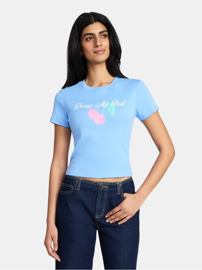 Full of Anxiety Women's Graphic Cropped Baby Tee with Short