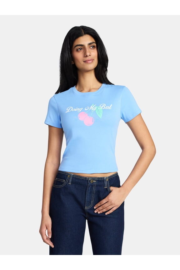 Full of Anxiety Women's Graphic Cropped Baby Tee with Short Sleeves, Sizes XXS-XXL