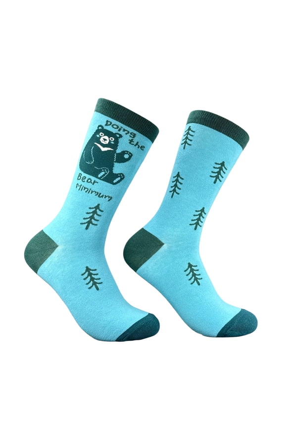 Doing The Bear Minimum Socks Funny Sarcastic Graphic Novelty Footwear For Men