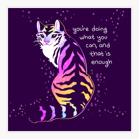 Doing What You Can Rainbow Tiger Sticker