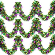 Doingart 3pcs Mardi Gras Decorations Garland 6.5ft Tinsel Hanging Party Accessory Streamers Green Gold Purple Metallic Glittering Garland Decor