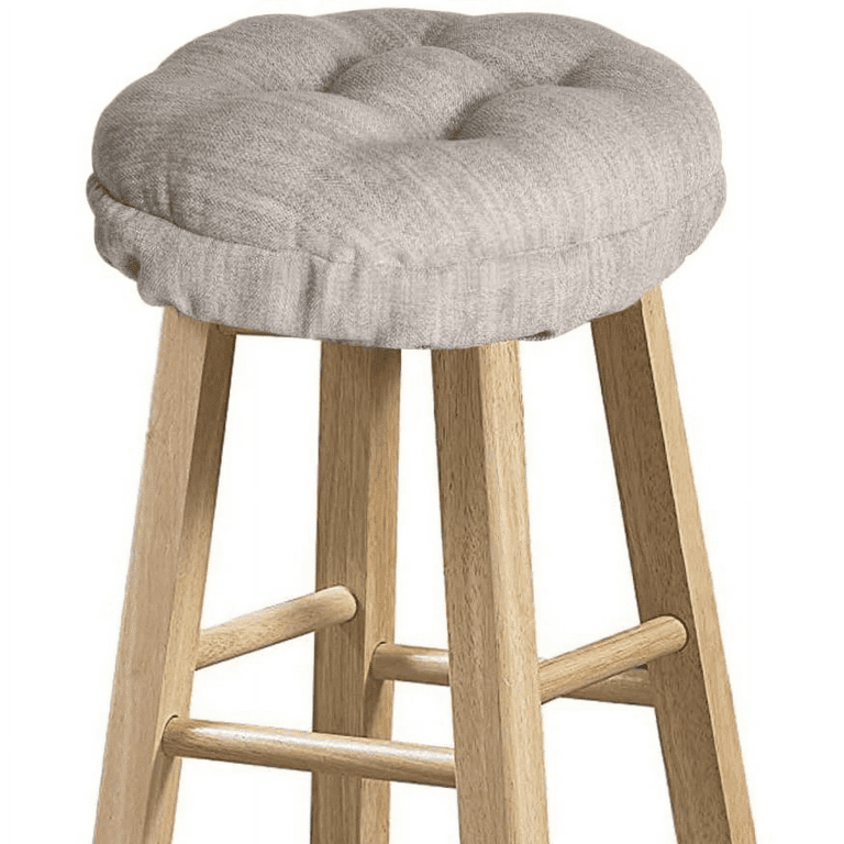 Doingart Stool Covers Round Super Soft Round Bar Stool Cushion Covers Seat Cushion Cushion with Anti slip Mat 12 in Beige