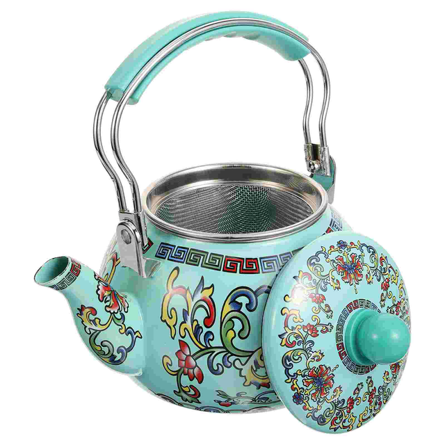 Doitool Ceramic Enamel Tea Kettle 2.2L Large Porcelain Enameled
