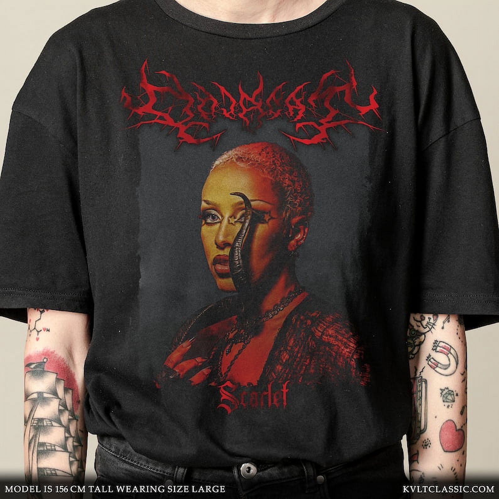 Doja Cat Scarlet Metal TShirt, Unisex 2024 Tour Graphic Tee
