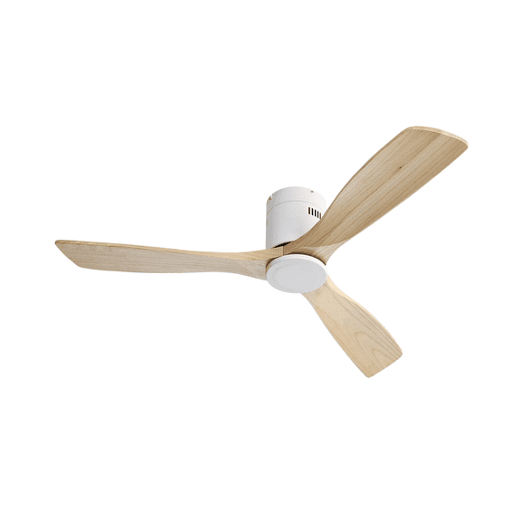 Dokea 52 Inch Wooden Ceiling Fan w/ Remote - Solid Wood Blades, DC Motor - Indoor Outdoor Use