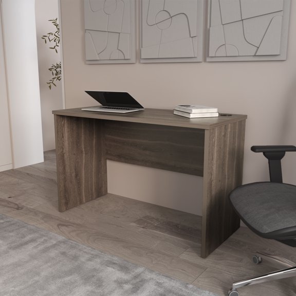 Dokea Rough Rock Minimalist Home Office Work Desk - Dark Brown, Piece Count: 1 - Bookcase