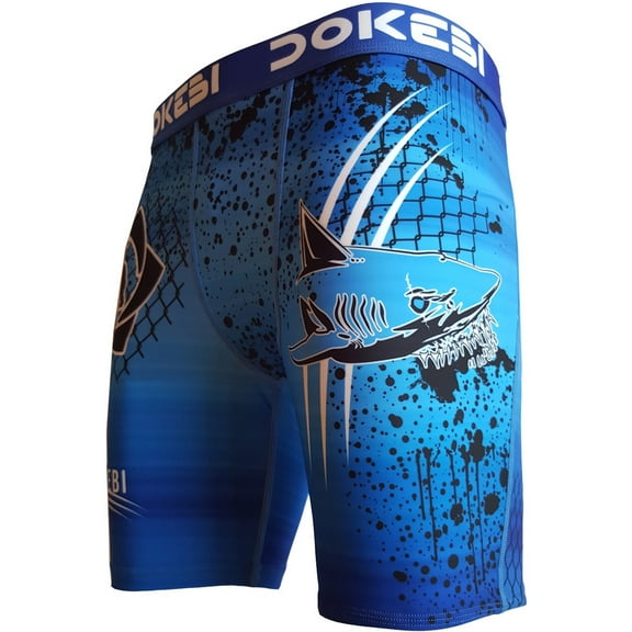 Dokebi Shark BJJ Compression Shorts - XL - Blue