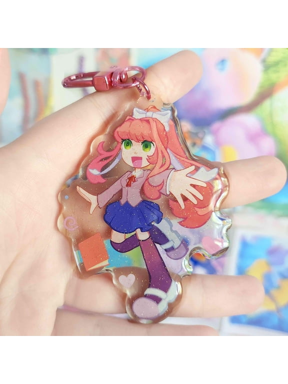 Doki Doki Glitter Acrylic Keychain