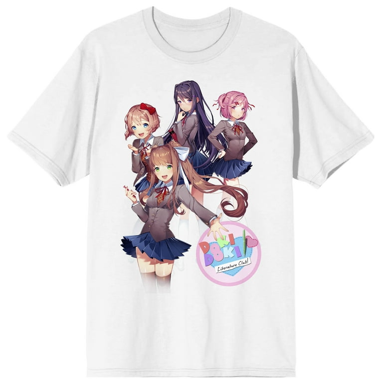 Doki Doki Literature Club Anime Cartoon Men's White Graphic Tee