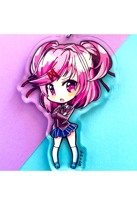 Doki Doki Literature Club - Natsuki School Uniform (Double Sided) 3 Acrylic Charm" (1 keychain)