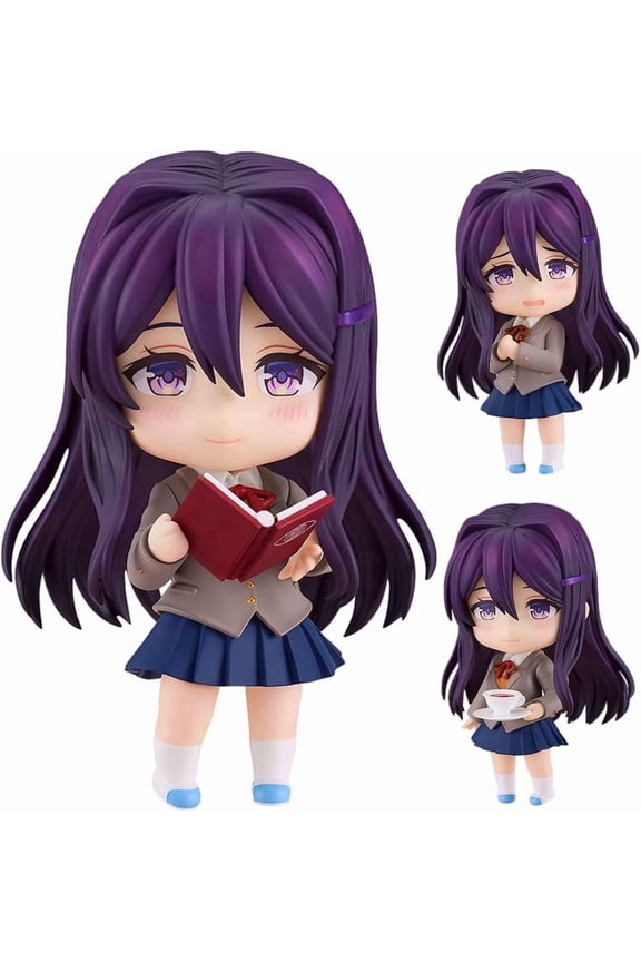 Doki Doki Literature Club! Yuri Action Figure, PVC Statue with Interchangeable Accessories