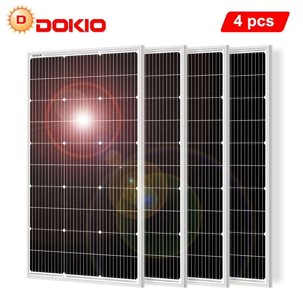 Dokio 4X 100w 400w Rigid Monocrystalline Solar Panel for Home/Caravan/RV/Boat