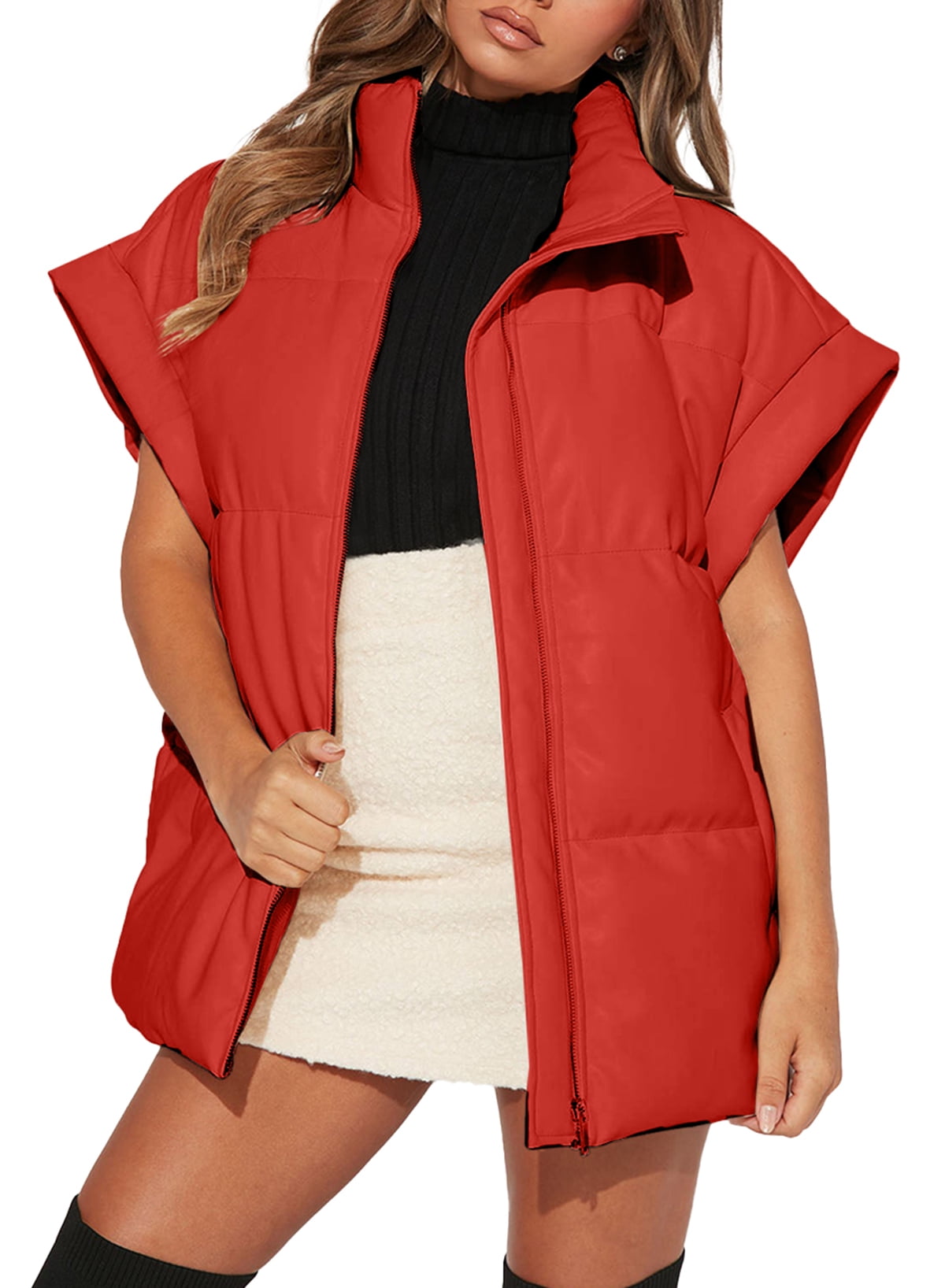 Dokotoo Women's Puffer Vest with Pockets Winter Thicken Warm Down