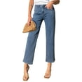 Dokotoo Women's Wide Leg Jeans High Waisted Stretchy Jeans Straight Leg