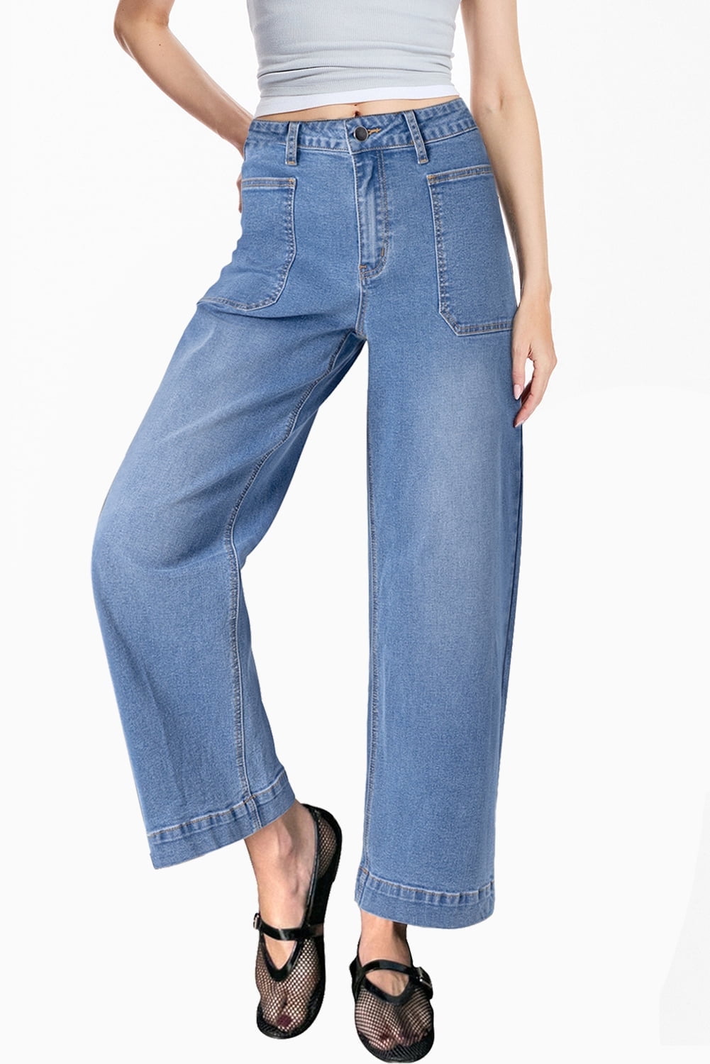 Wide Leg Denim Pants