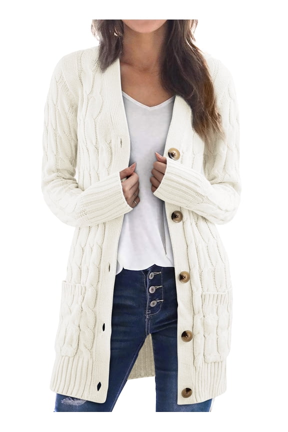 Womens Button up Cardigans White Sweaters for Women Long Length White Cardigan Plus Size 4X