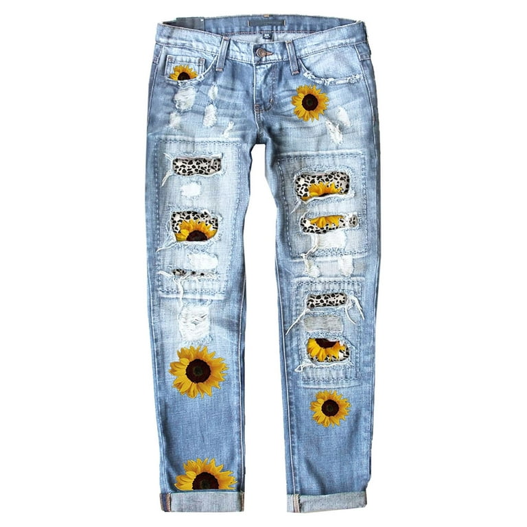 Jeans with patches design sale