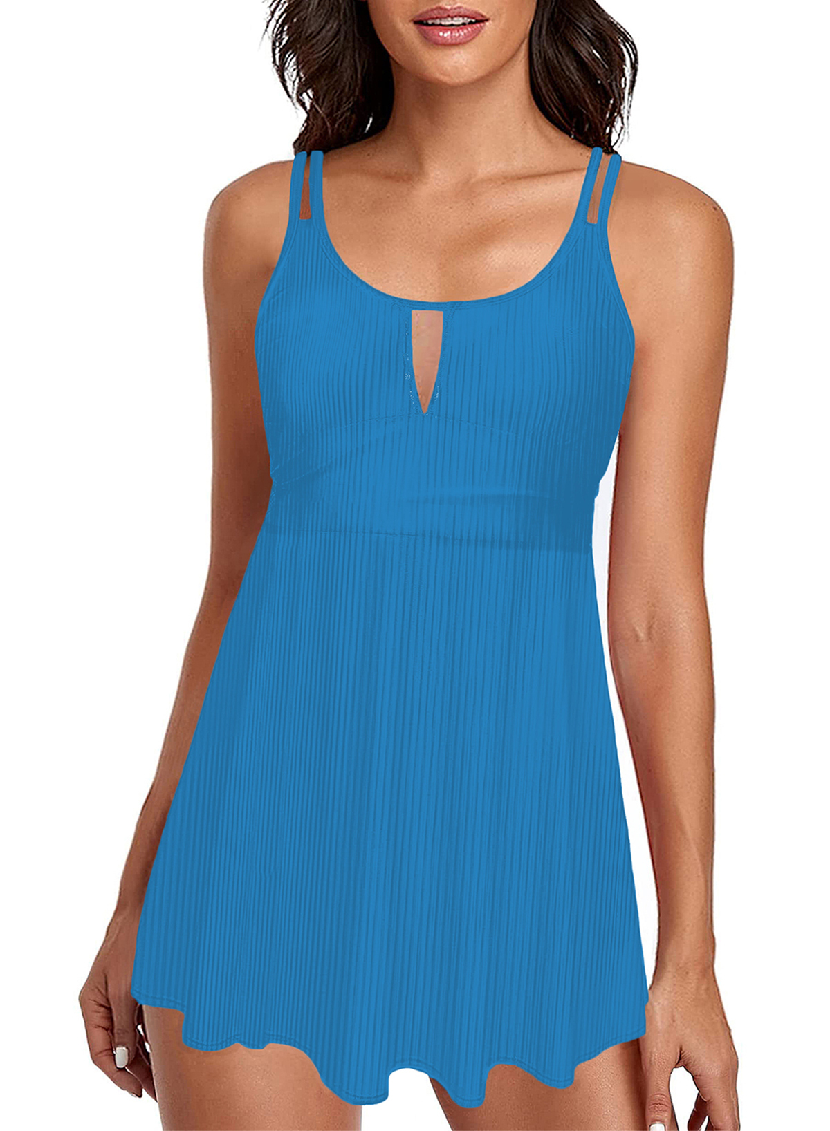 Time and Tru Womens' & Women's Plus Size Odes Sea Solid Tankini