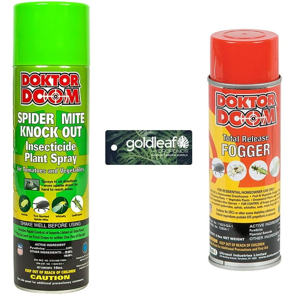 Doktor Doom Spider Mite Knockout 16oz & Total Release Fogger 3oz Combo Pyrethrin (5oz Fogger / 16oz Aerosol)