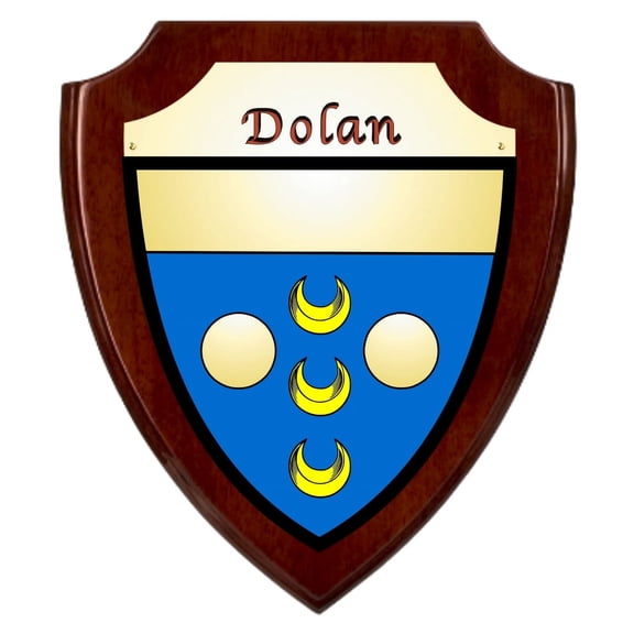Dolan Irish Coat of Arms Shield Plaque - Rosewood Finish