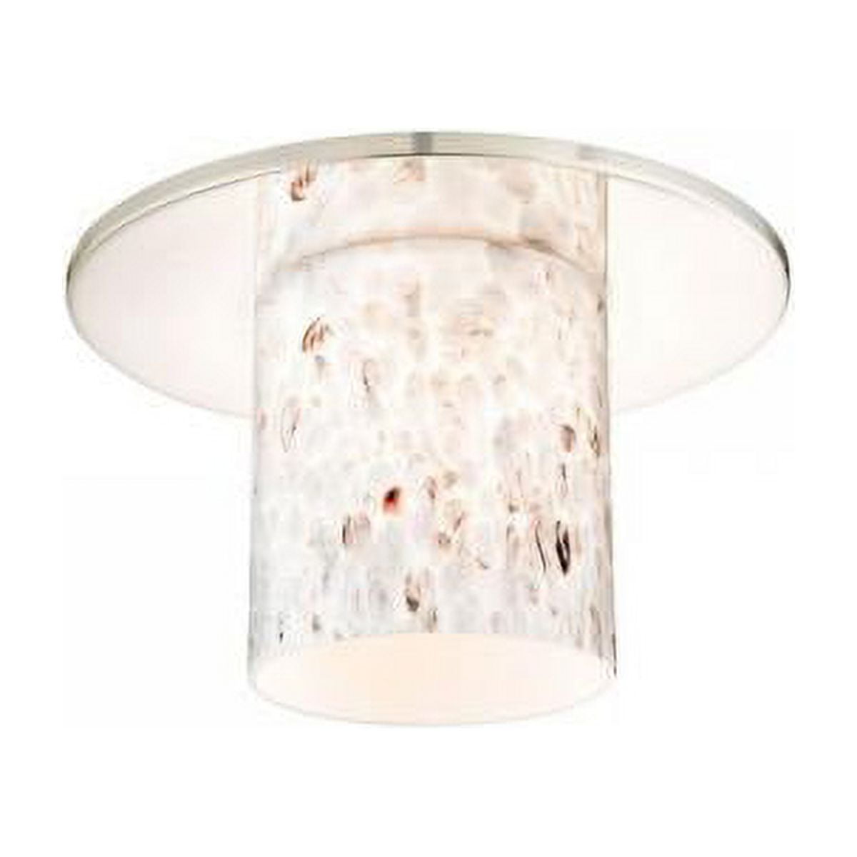 11-Inch Chrome and Art Glass Drum LED Ceiling Light
