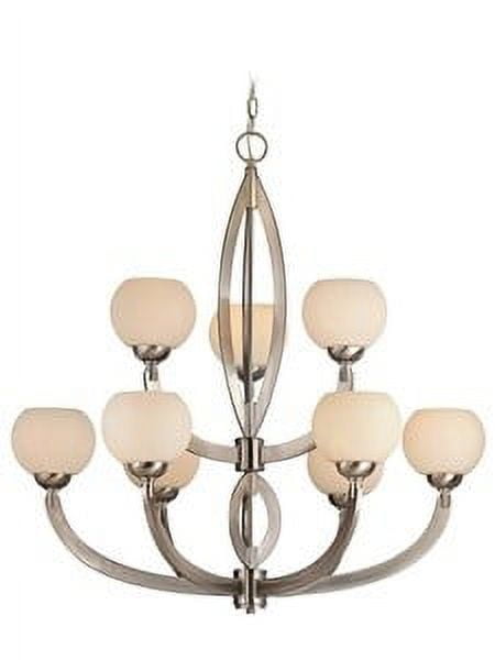 Odyssey Satin Nickel 9-Light Tiered Incandescent Chandelier