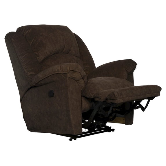 Dolan Power Lay Flat Recliner in Chocolate Brown Polyester Fabric