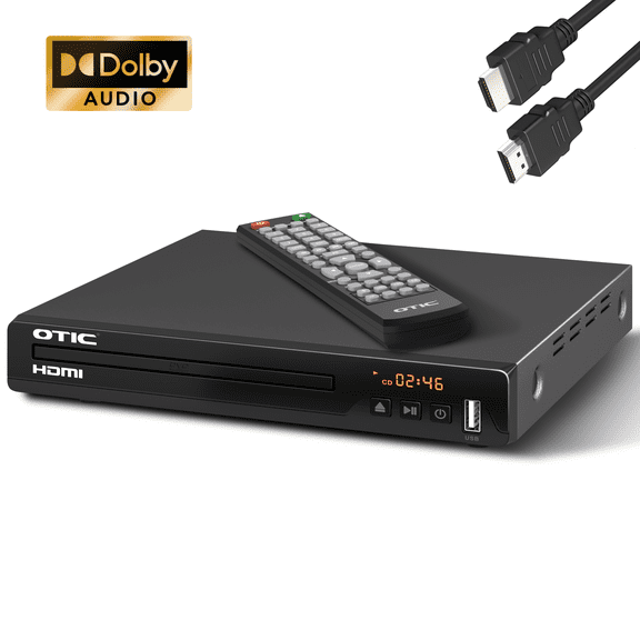 Dolby Audio All Region DVD Player for TV, 1080P HD Upscaling Disc Player, Metal Body, Comes With Remote & HDMI Cable