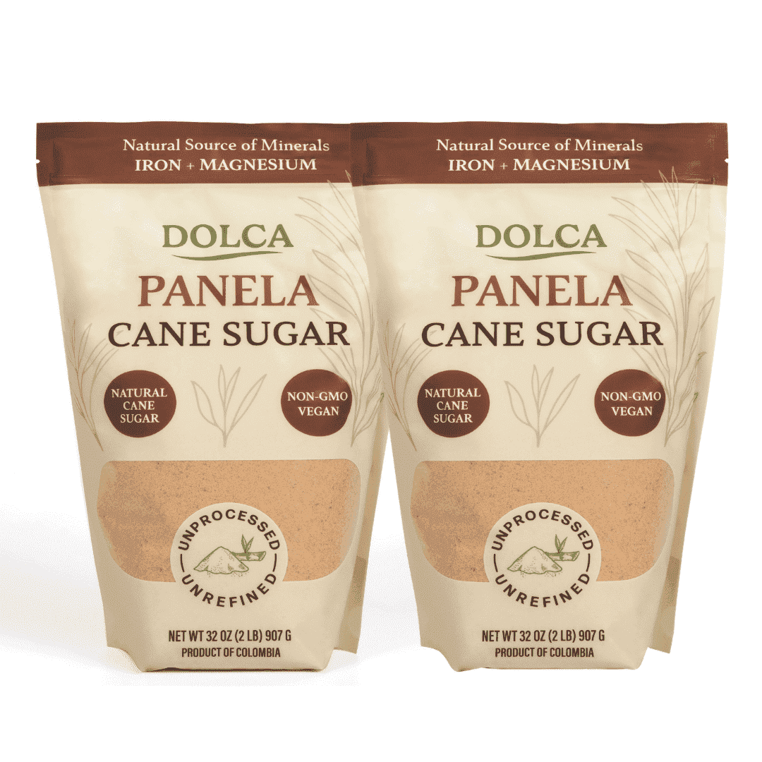 Dolca Panela Sugar – Natural Unrefined Evaporated Cane Juice – Granulated Cane Sugar - Rich Caramel Flavor – Brown Sugar 1:1 Alternative for Coffee, Tea & Baking