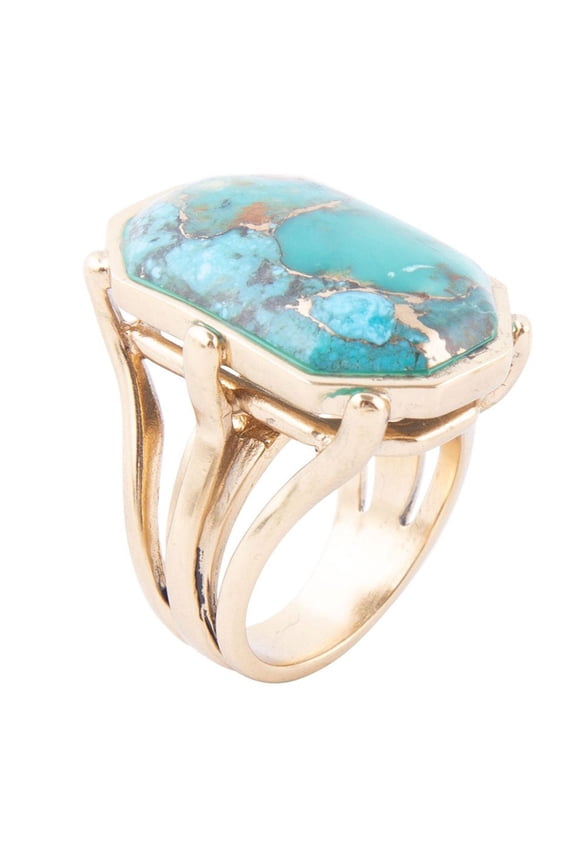 Dolce Blue Teal Turquoise Matrix and Golden Ring