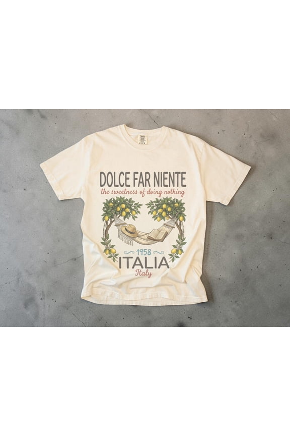 Dolce Far Niente Shirt, Italian Lemon Shirt, Italy Lover Gift, La Dolce Vita Tee, Unisex Cotton T-Shirt, Sizes S-3XL
