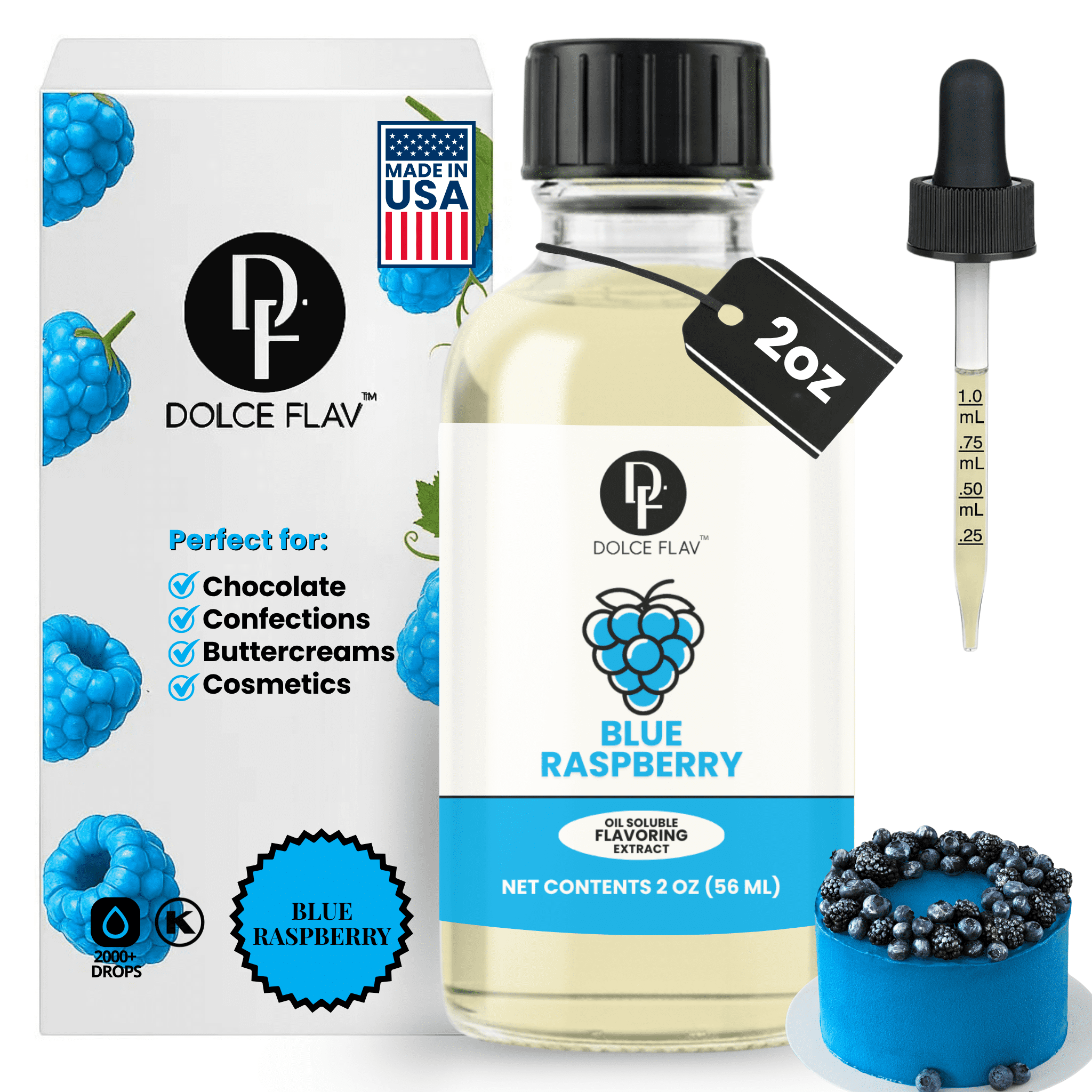 Homemade Blue Raspberry Flavoring Dolce Flav - Oil Soluble Blue Raspberry Flavoring 2 oz - Walmart.com