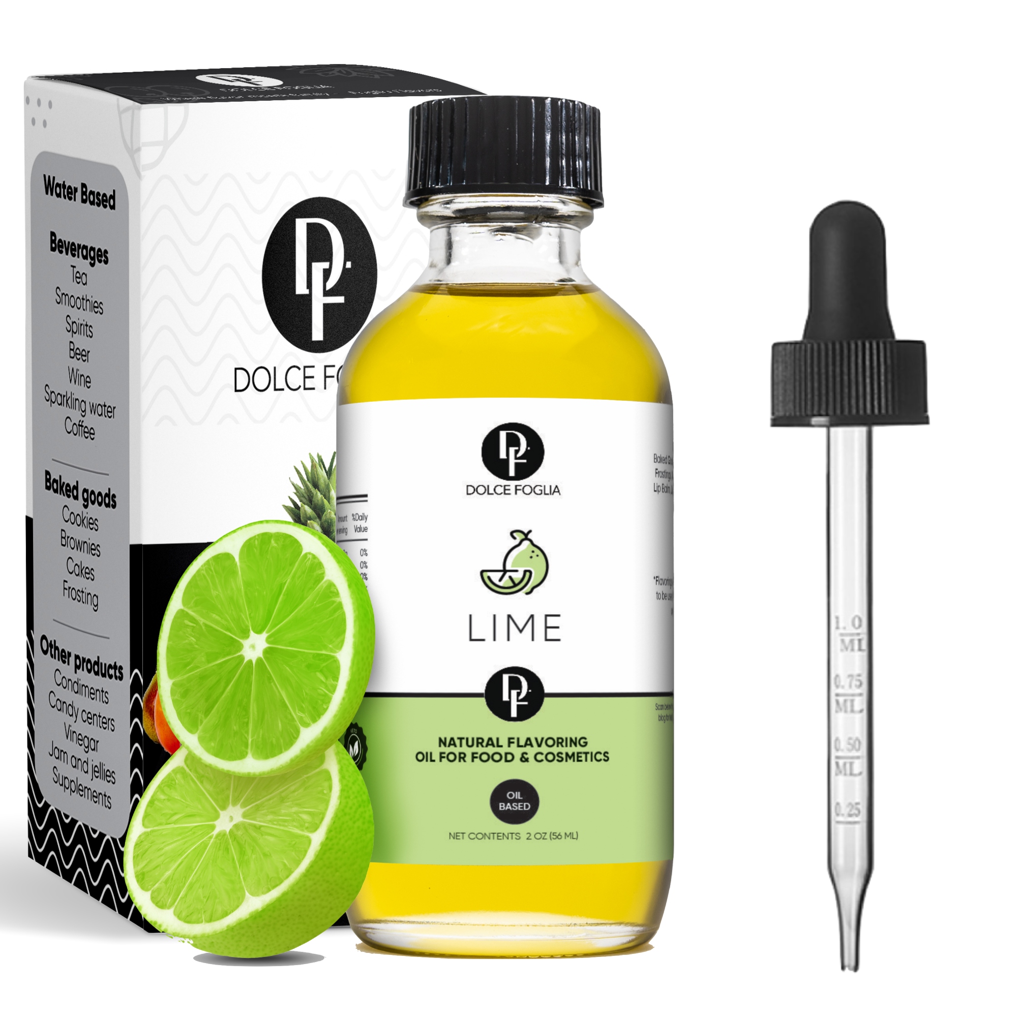 Dolce Foglia Lime Extract For Baking, Candy and Cosmetics 2 Oz
